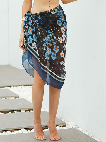 Tropics Print Beach Cover Up Sarong